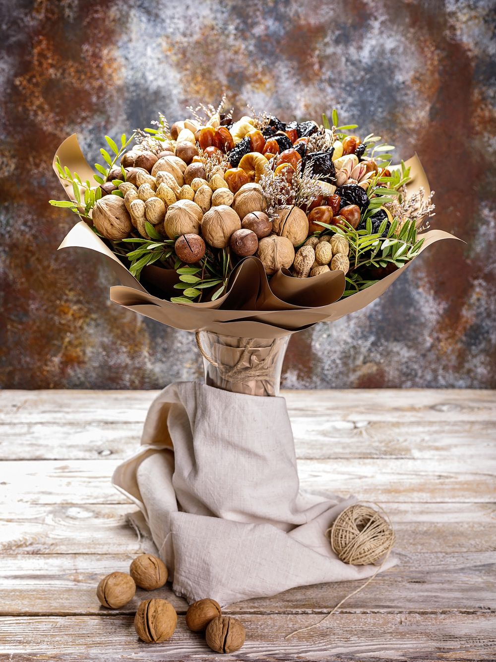 Gourmet nuts valentine’s candy bouquet 