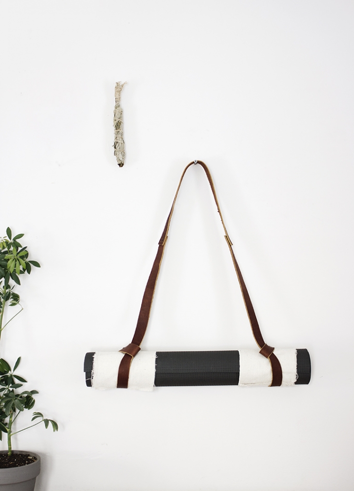 Leather yoga mat strap