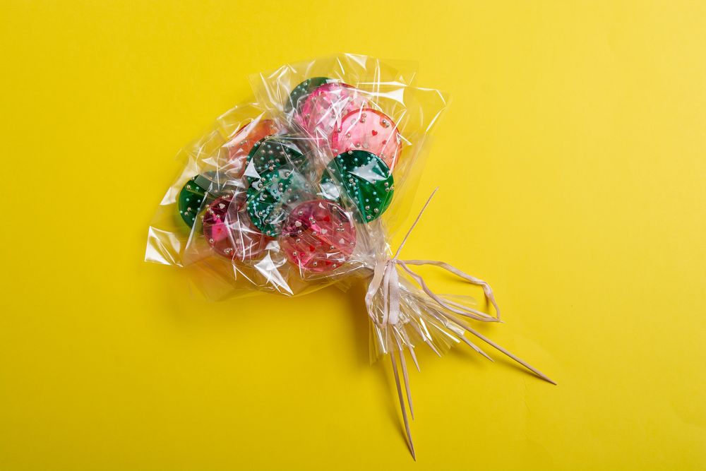 Lollipops valentine's candy bouquet 