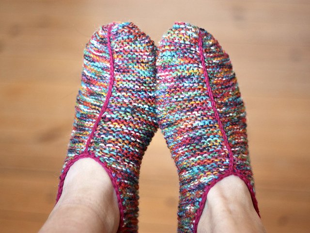 Simple garter stitch slippers