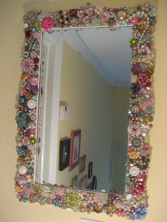 Vintage jewelry mirror frame