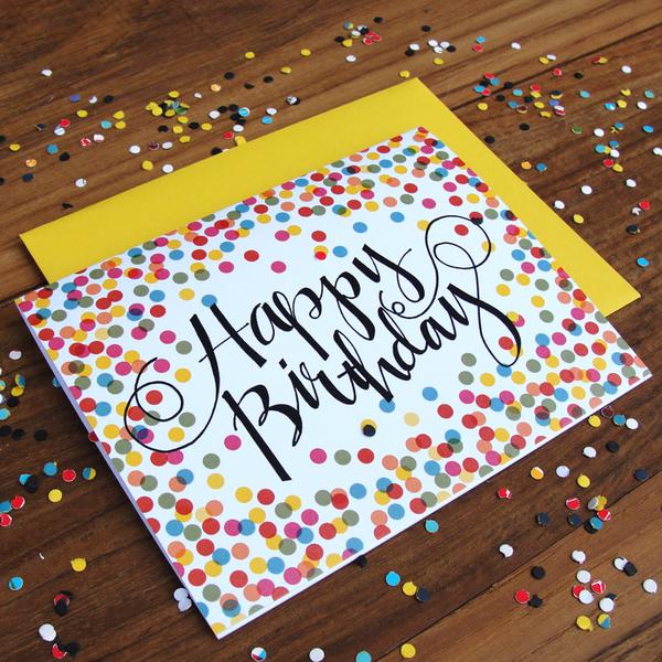 Confetti happy birthday card