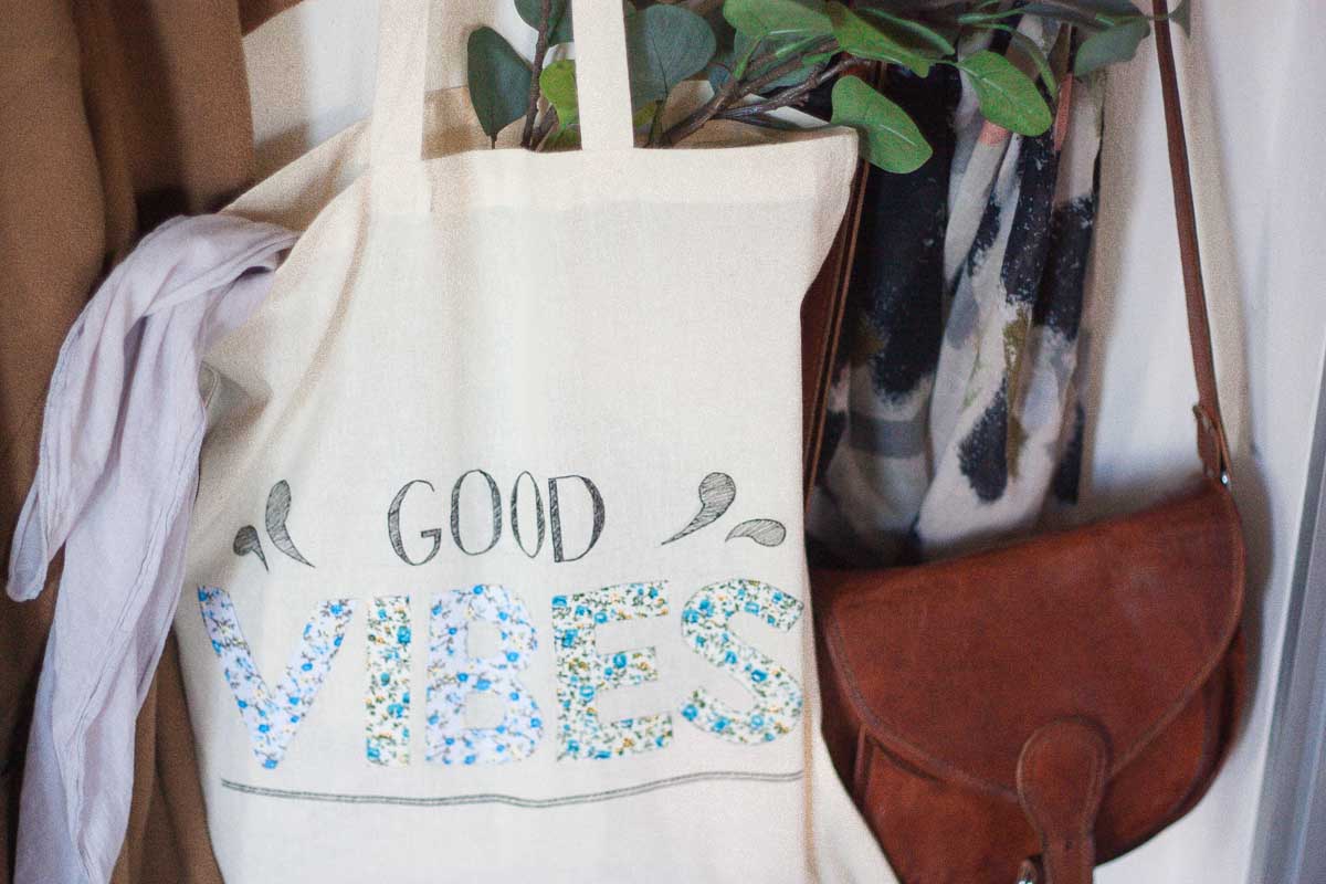 Diy floral quote tote bag set4