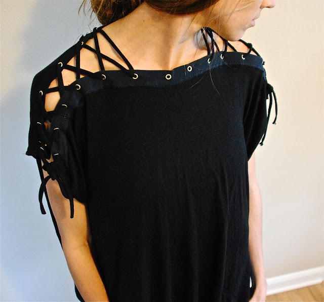 Diy laced up collar sleeves