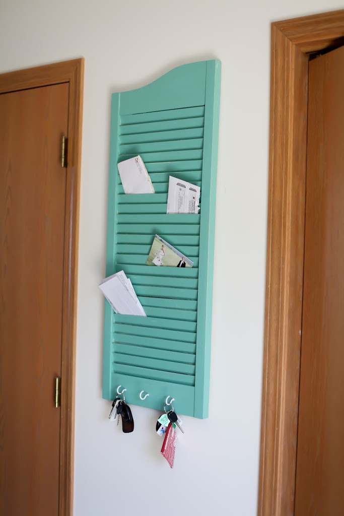 Diy shutter mail holder