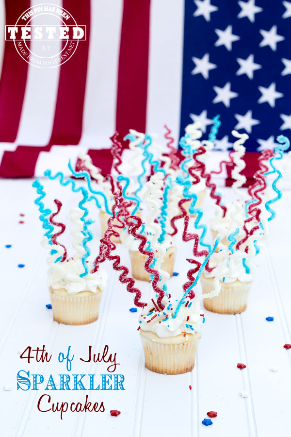 4th of july sparkler cupcakes