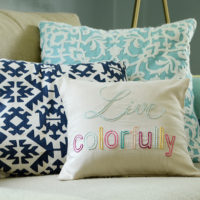 Decorative diy embroidered quote pillow