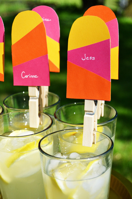 Popsicle drink tags write the name