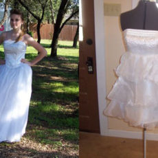 Prom gown into short dress