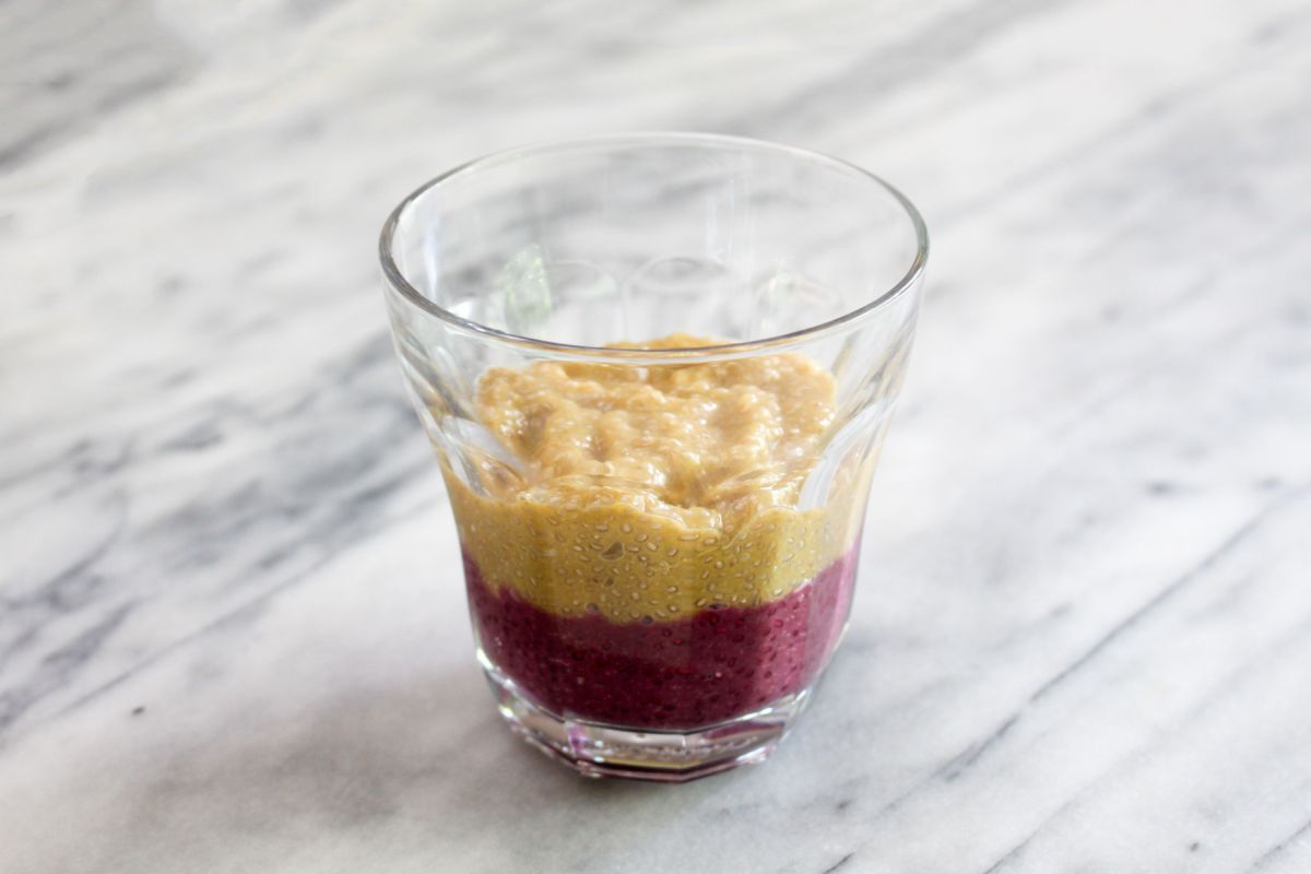 Rainbow chia seed pudding next layer