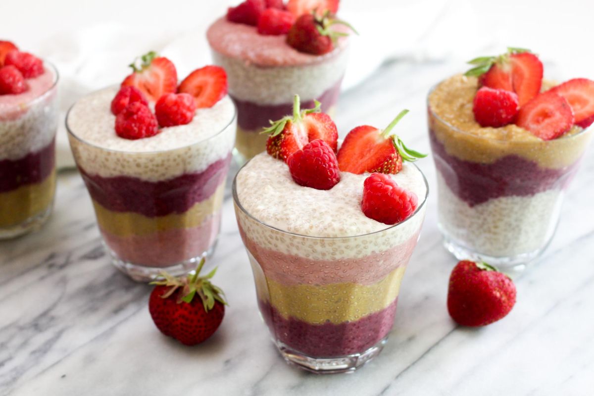 Rainbow chia seed pudding