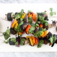 Vegetable kabobs with charred scallion chimichurri recipe