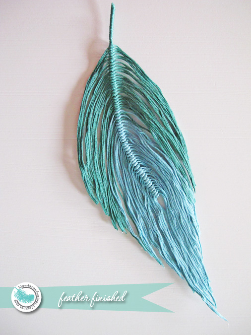 Wire and embroidery floss feathers