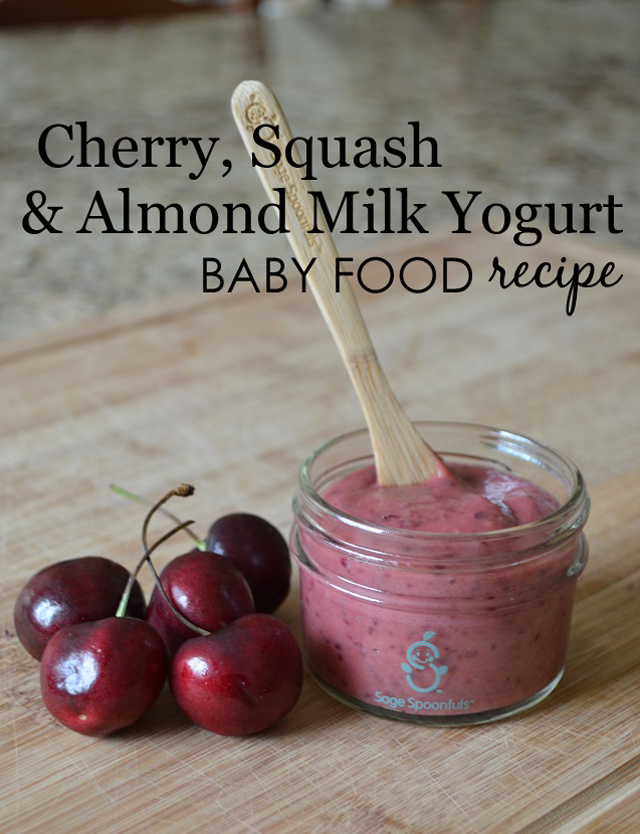 Almong milk yogurt cherry baby food
