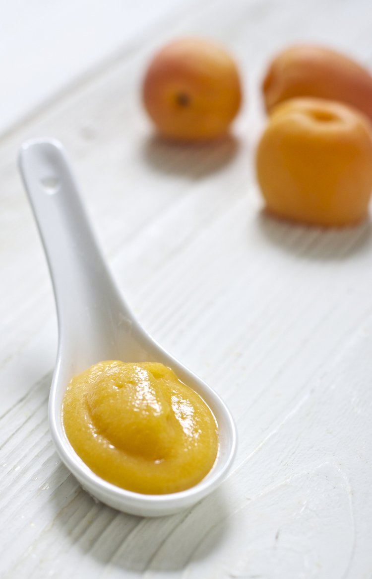 Apricot pear and coconut oil puree