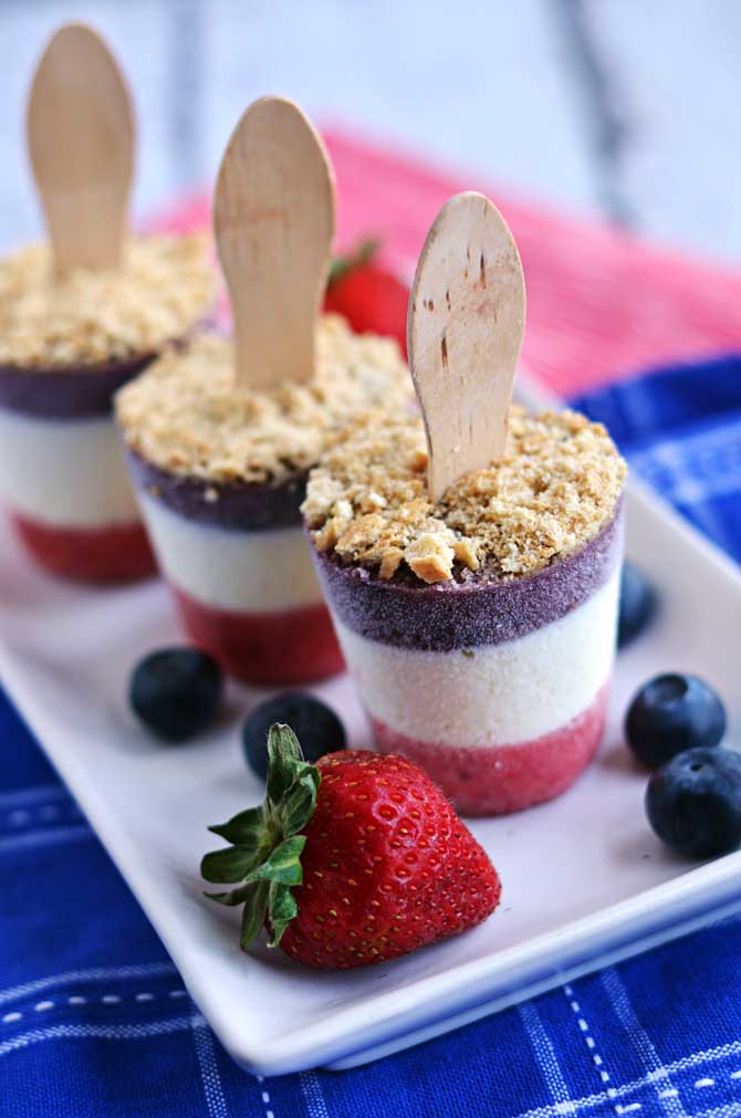 Boozy red white and bluerberry cheesecake pos
