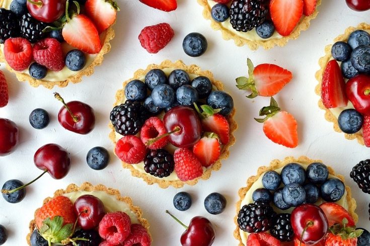 Coconut and berry fruit tarts - a perfect Summer dessert with a tropical twist.