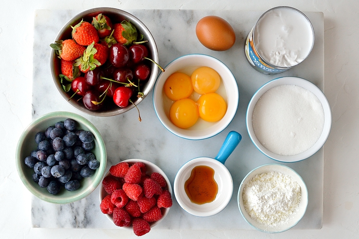 Coconut fruit tarts filling ingredients