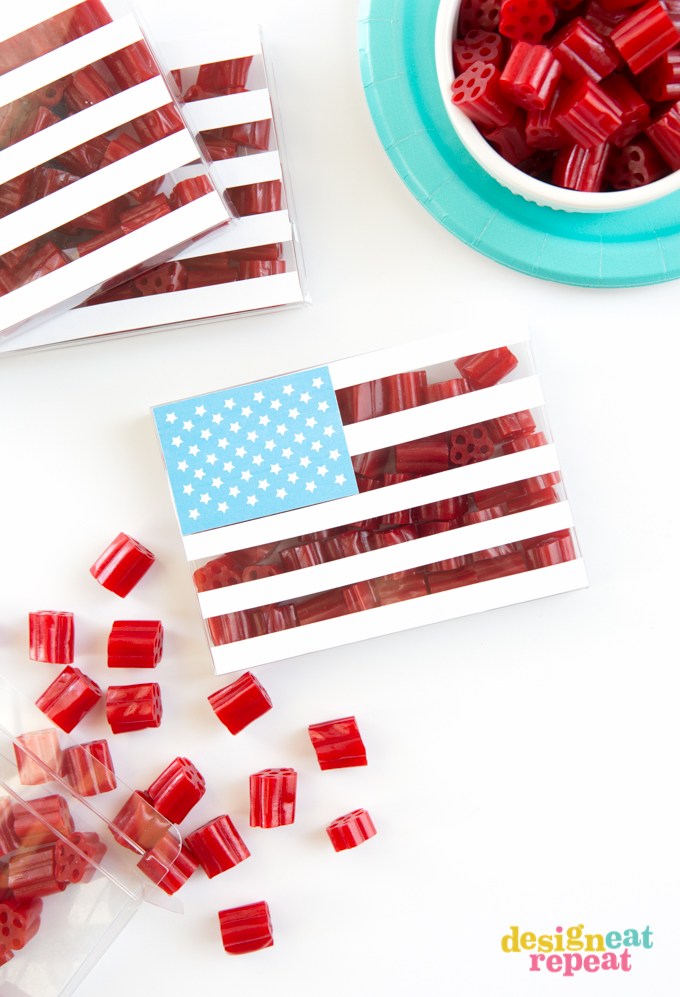 Fourth of july party favor candy boxes