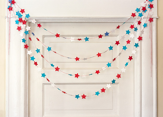 Paper star garland diy