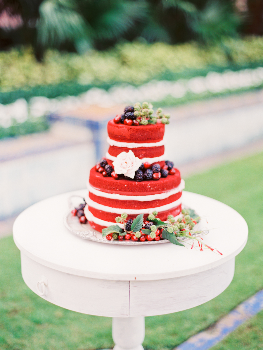 Red white and blue cake