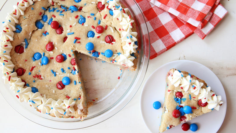 Red white and blue sugar cookie pie
