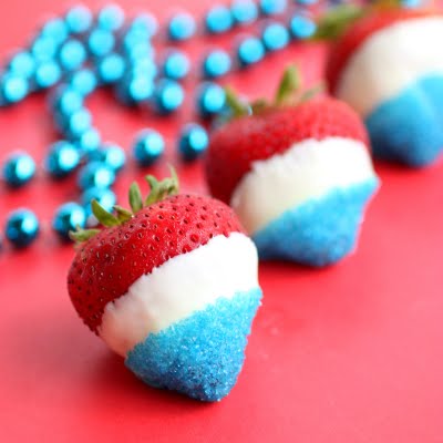 Red white blue strawberries