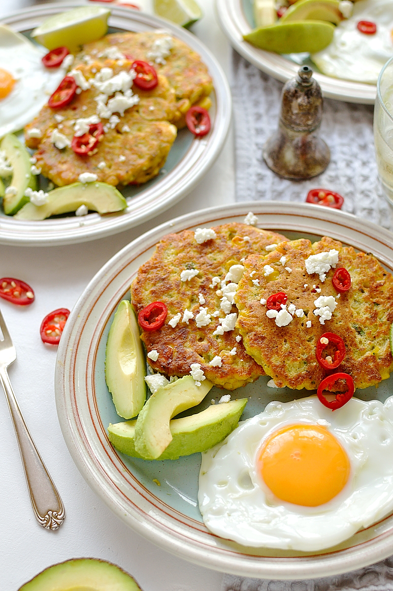 Sweetcorn and feta cheese fritters