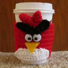 Crocheted angry birds cozy
