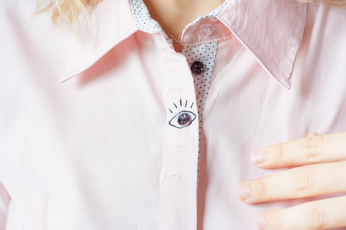 Eye buttons shirt diy cool