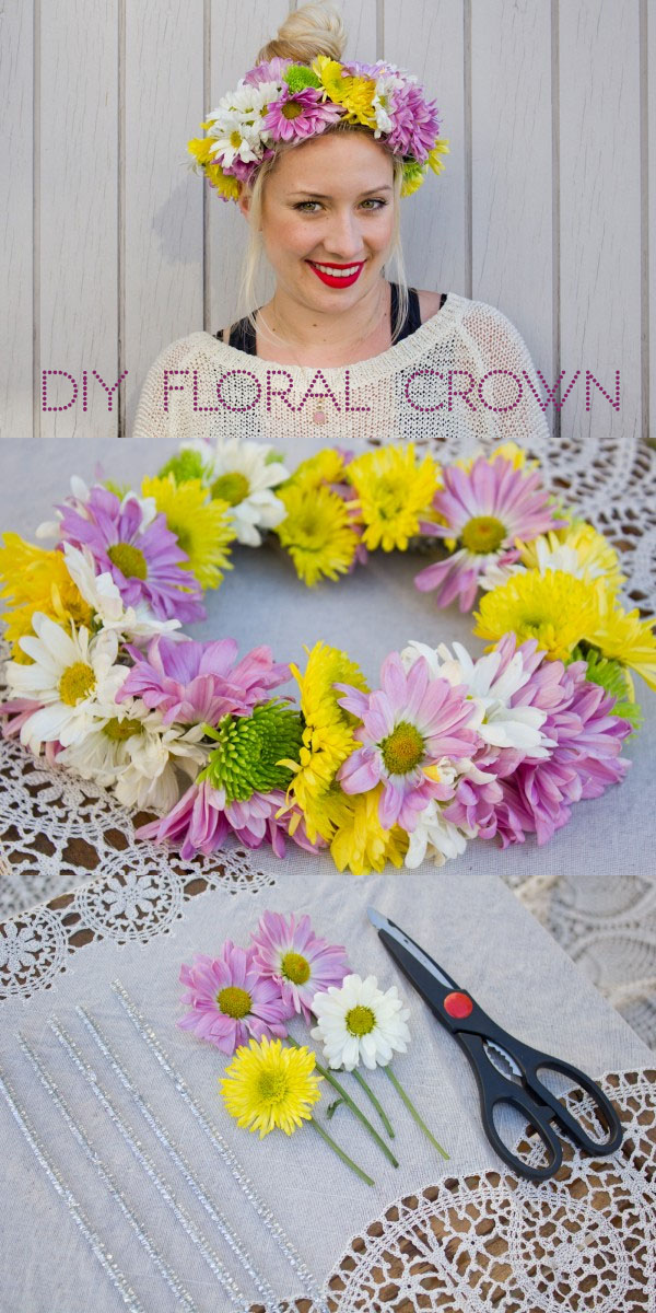 Fresh coloured daisy flower crown