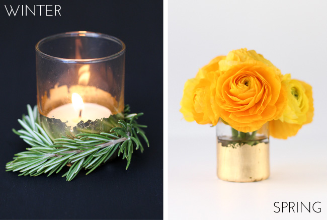 Gold dipped vases