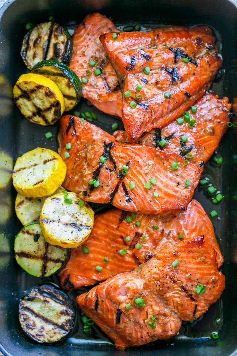 Grilled maple salmon