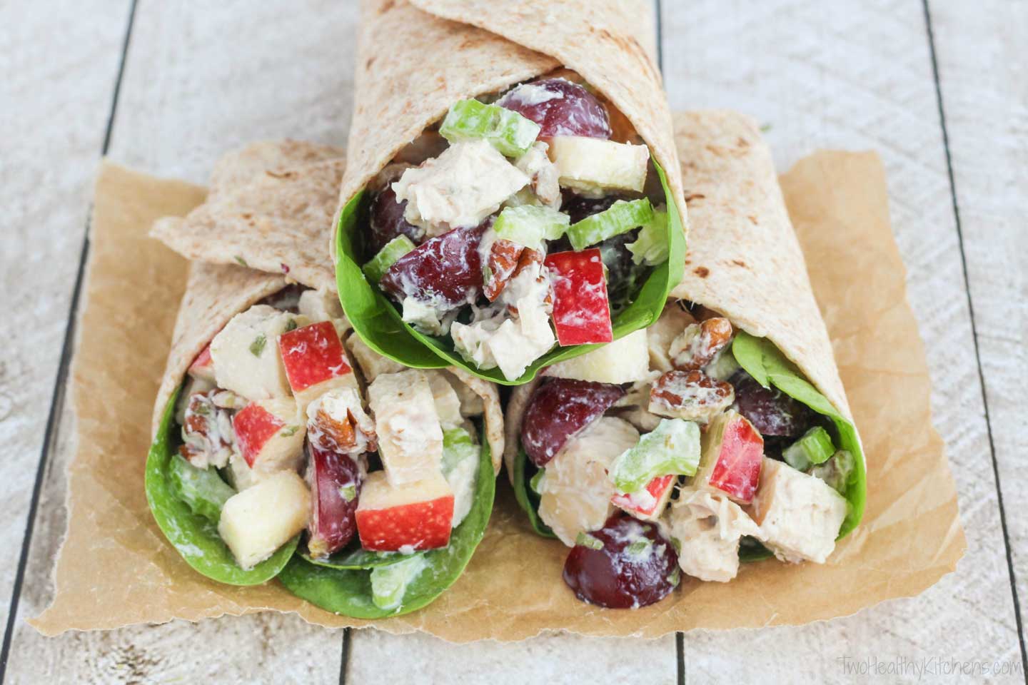 Healthy chicken salad wrap for lunch