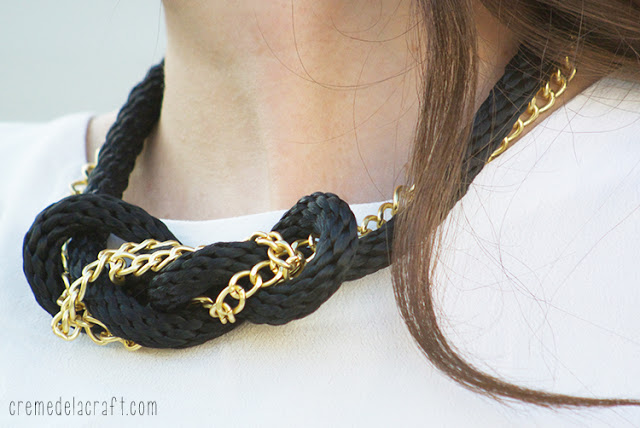Nautical rope and chain knot necklace