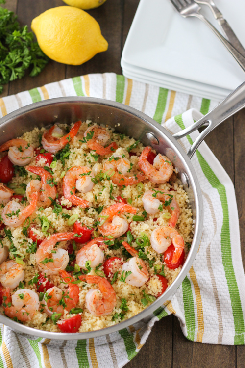 Seared shrimp and summer couscous 1 13