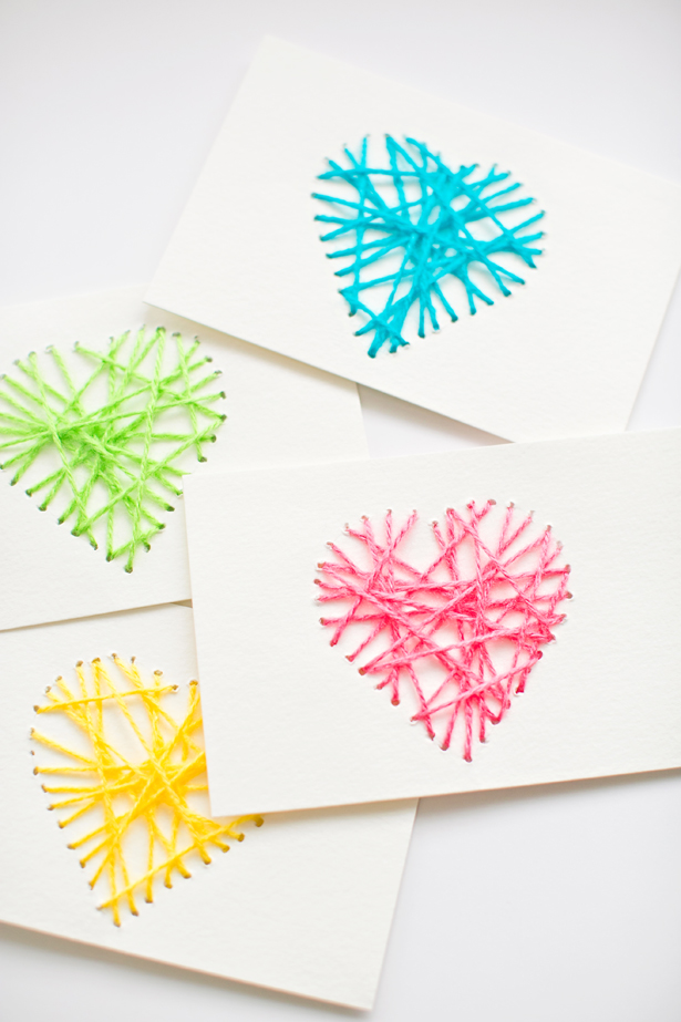 String heart cards