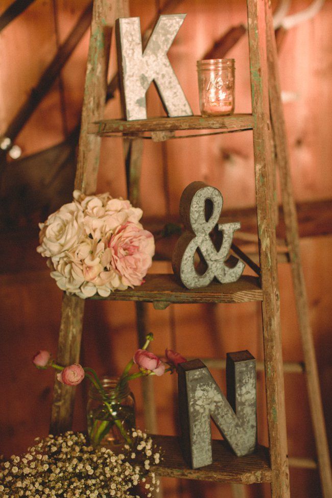 Vintage ladder for wedding display