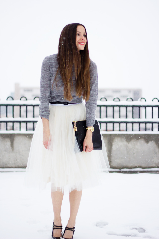 White tulle skirt