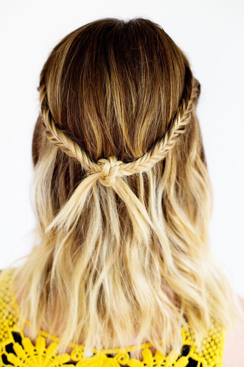 Boho knotted braided hairstyle