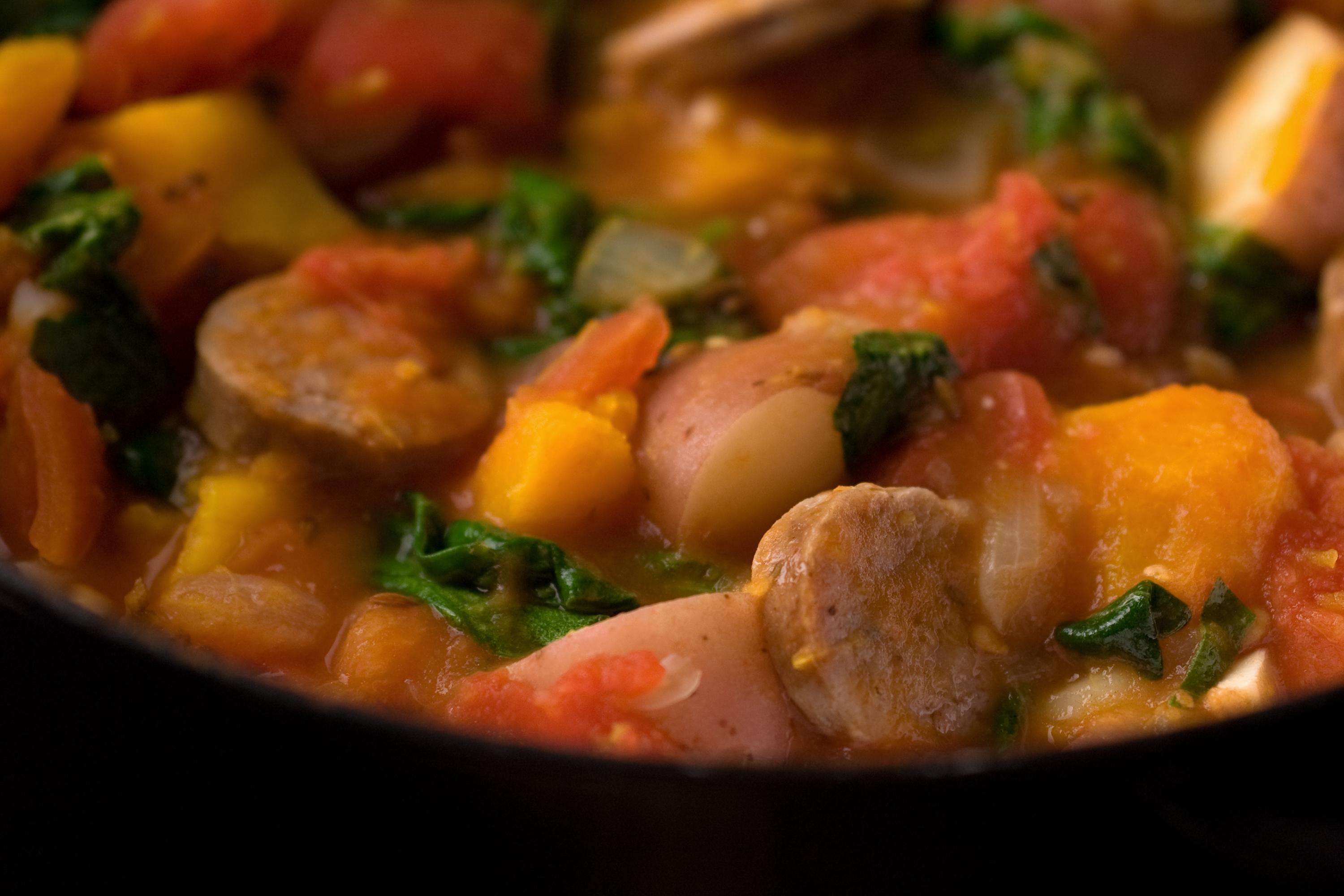 Bratwurst butternut squash stew