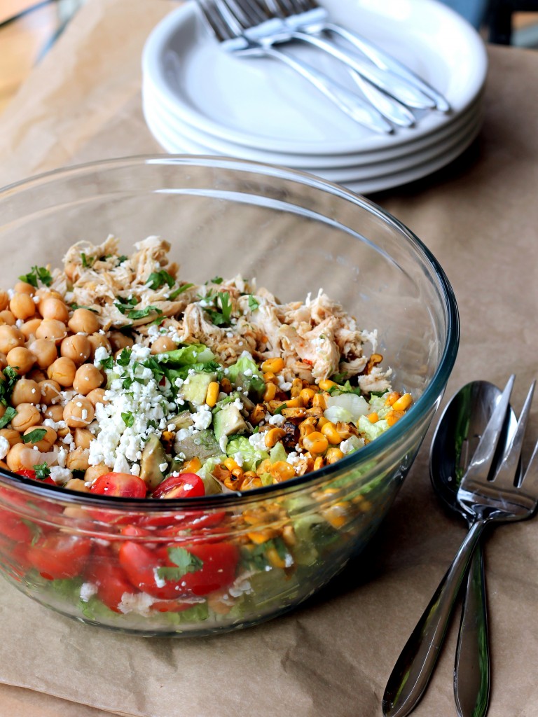 Chicken chickpea chopped salad healthy recipe