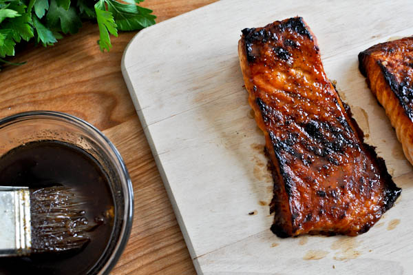 Crispy bourbon glazed salmon