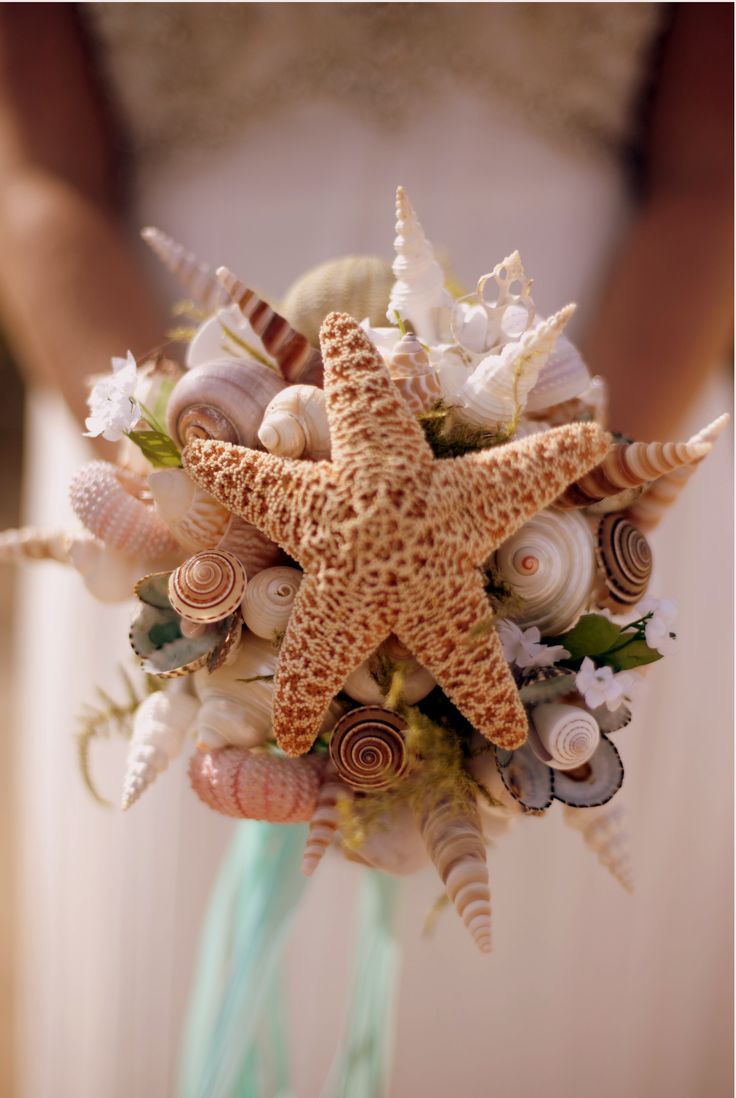 Diy beach seashell bouquet