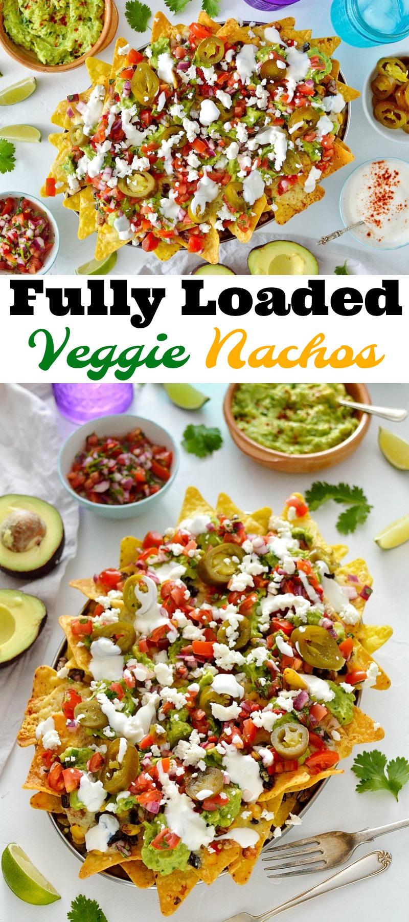 Loaded veggie nachos - the best way to eat a bag of chips for dinner!
