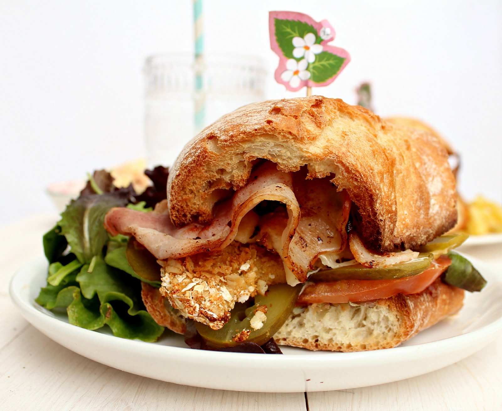 Healthy fried chicken sandwich