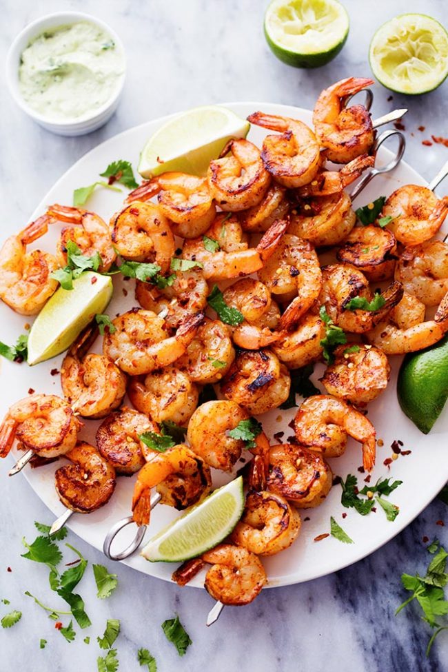 Spicy lime grilled shrimp