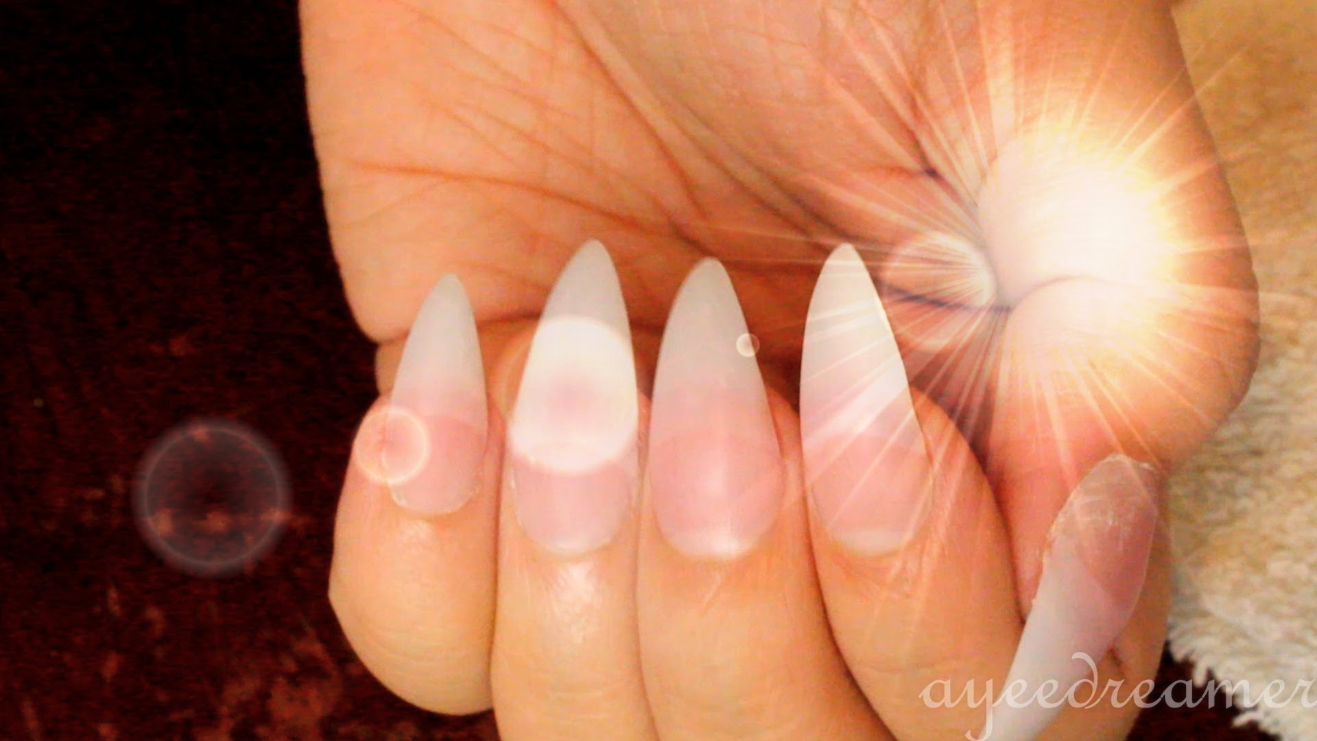 Basic almond shaped french manicure