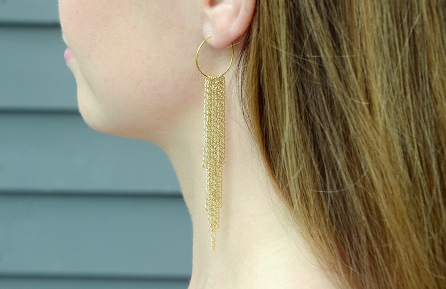 Diy chain loop earrings 9