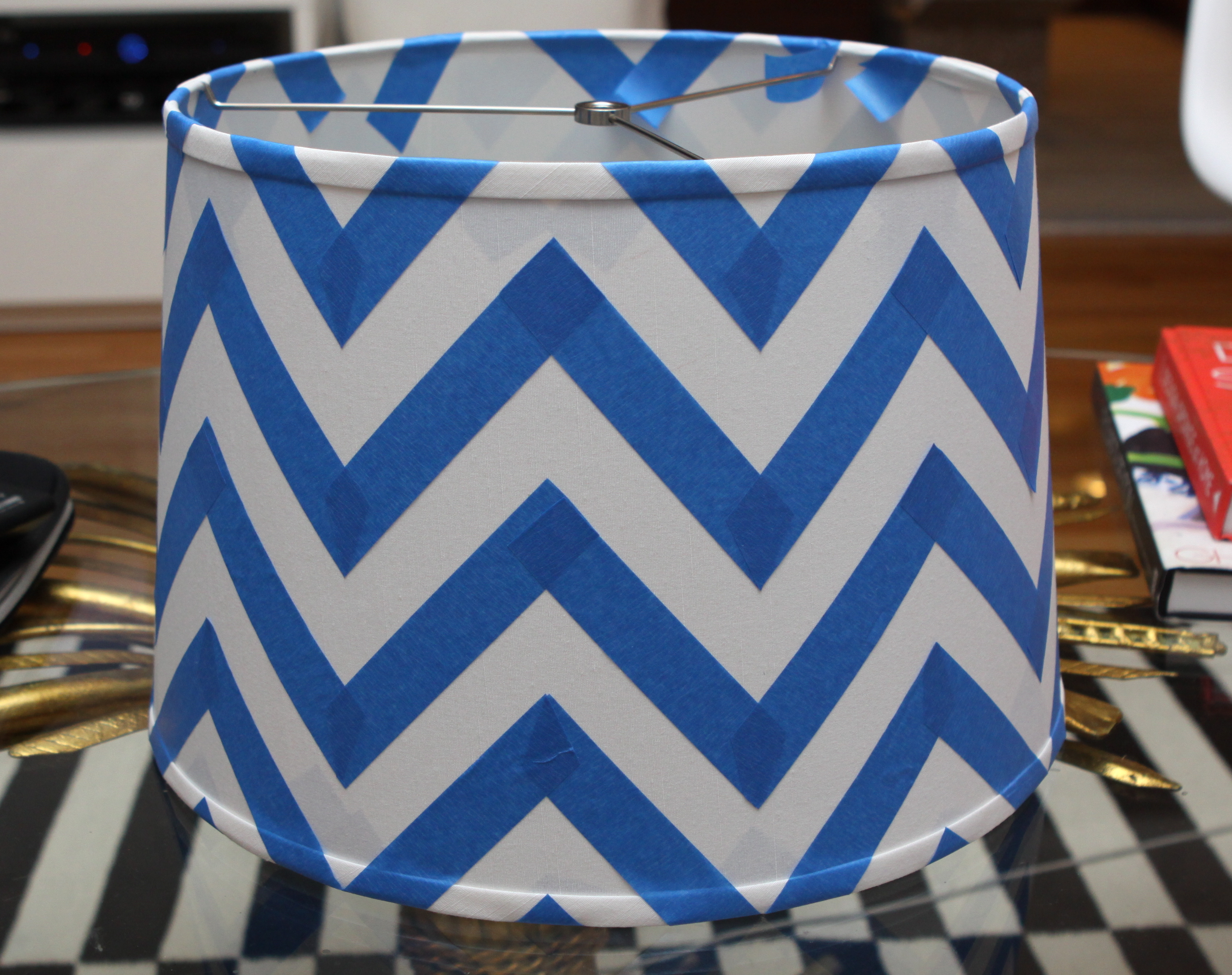 Diy painted chevron lamp shade